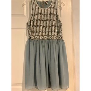 Topshop light blue and silver dress